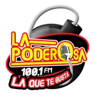 Logo LA PODEROSA 100.1 (Oaxaca) - 100.1 FM - XHOQ-FM - Grupo AS Comunicación - Oaxaca, Oaxaca